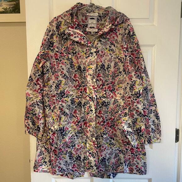 Joules Right As Rain Floral Print Rain Jacket Women’s size US 14 - Picture 1 of 15